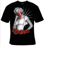 Tshirts Marilyn Monroe Gangster Roses Movies Actor Cool Funny  T Shirts - £12.04 GBP