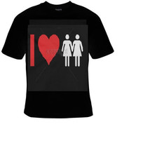 Tshirts cool funny t shirt i love two ladies two womens heart - £11.85 GBP