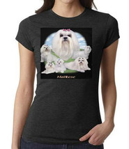 ladies women tops shirt  MALTESE - LAWN DOG screen printed cool t shirt t dog an - £15.74 GBP