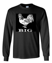 long sleeve big cock rooster chicken Tshirts  screen printed cool longsleeved an - £16.44 GBP