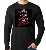 Tshirts:keep calm carry on run zombies are coming Long sleeve shirt  Cool Funny  - £16.07 GBP