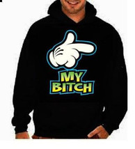 my bitch hand cartoon unisex mens womens  hoodies Funniest Humorous designs hood - £27.45 GBP