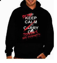 keep calm carry on  zombies unisex mens womens funny cool hoodies Funniest Humor - £27.51 GBP