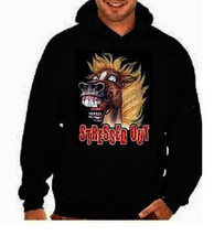 streesed out horse funny cool hoodies Funniest Humorous designs hoodie graphic h - £27.45 GBP