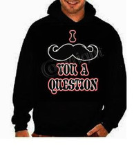 hoodie:i mustache you question funny cool hoodies hooded hoody sweater shirt hoo - £27.51 GBP