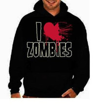 i love zombies:funny cool hoodies Funniest Humorous designs graphic hooded hoody - £27.51 GBP