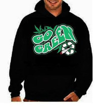 go green  hoodies Funniest Humorous designs graphic hooded hoody sweater shirt - £27.45 GBP