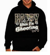 Happy when im shooting funny cool gifts:hoodie sweat shirts screen print hoodies - £27.51 GBP