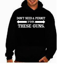 Dont need a permit for this guns gifts:hoodie screen print hoodies Funny Humorou - £27.45 GBP