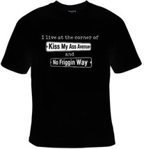 kiss my ass avenue-screen print Cool Funny Humorous clothes T Shirts Tees, Rude  - £12.04 GBP