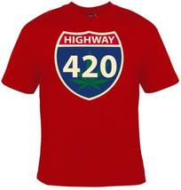 m,highway 420 dirving sign UNIQUE Cool Funny Humorous clothes T Shirts Tees, Rud - £11.84 GBP