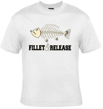 fillet realease fish bones UNIQUE Cool Funny Humorous clothes T Shirts Tees, Rud - £11.86 GBP