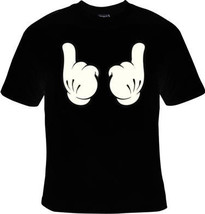 cartoons hand cartoon disney style hand dope fingers peace tee t shirts Cool Fun - £11.98 GBP