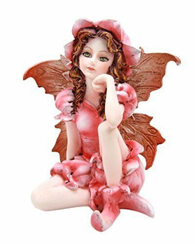 Ebros Miniature Fairy Garden Statue Pink Periwinkle Flower Fairy Figurin... - $21.99