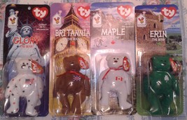 McDonalds International Ty Teenie Beanie Babies ~ ERIN, GLORY, MAPLE, BRITANNIA - $8.95