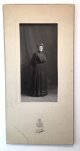 Antique Photo on Board of Lovely Lady Big Hair Large Chest &amp; Glasses 1909 ID&#39;d? - £12.49 GBP