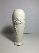 Lenox Ivory Rose 7 3/8” Bud Vase Gold Trim  - $14.84