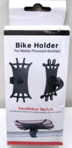 Bike Phone Holder Mount for Bicycle Handlebar Silicone Universal 4-6&quot; Black - £6.04 GBP