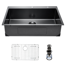 VEVOR Kitchen Sink Workstation 33in Black 304 Stainless Top with Accesso... - €164,04 EUR