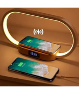 Multifunction Wireless Charger Pad Stand Clock LED Desk Lamp Night Light... - $49.54 CAD