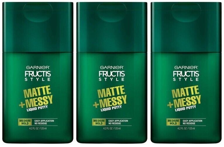 (3 Ct) Garnier Fructis Style Matte and Messy Liquid Hair Putty for Men 4.2 Ounce - $29.69