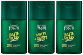 (3 Ct) Garnier Fructis Style Matte and Messy Liquid Hair Putty for Men 4.2 Ounce - £23.73 GBP