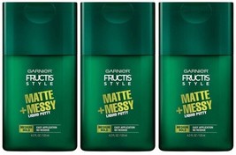 (3 Ct) Garnier Fructis Style Matte and Messy Liquid Hair Putty for Men 4... - £23.26 GBP