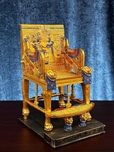 10.5&quot; Tall Vintage King Tut Replica Throne | Egyptian King Queen Hand-pa... - £133.47 GBP