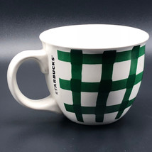 STARBUCKS COFFEE MUG CUP 14 oz advertising green checks checkboard tic t... - £7.90 GBP