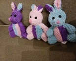 Oriental Trading Co  Plush Honeycomb Bunnies Rabbit 1 Dozen Pink Purple ... - £17.12 GBP