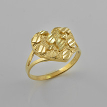 10K Gold Nugget Diamond-cut Heart Ring (Small) - £83.75 GBP