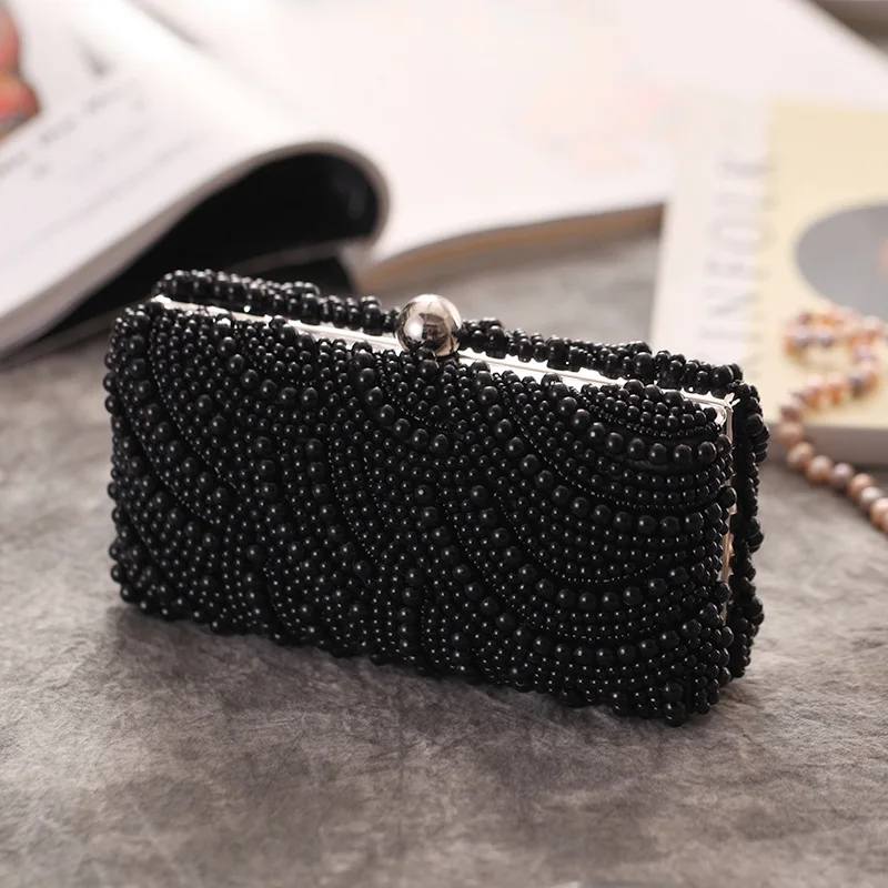  Big  Bucket Bag Women   Handmade Clear Beading Evening Clutch Purses And Handba - $96.70