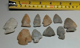 LOT 10 INDIAN ARROWHEADS SPEAR POINTS GUARANTEED AUTHENTIC DATED LABELED... - $149.55