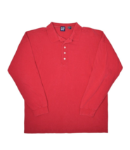 Vintage Gap Shirt Mens M Red Polo Long Sleeve 100% Cotton 90s Retro Prep - $15.39