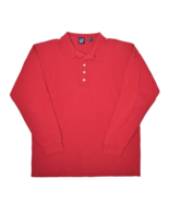 Vintage Gap Shirt Mens M Red Polo Long Sleeve 100% Cotton 90s Retro Prep - $15.39