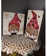 Tiered Tray Décor, Ladybug Gnomes, Wood Blocks, Painted Gnomes, 2 piece set - $62.68 CAD
