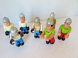 Vintage Lot Of 7 Fisher Price Husky Helpers Toy Figures 3.5&quot;H H48b - $7.77