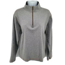Robert Graham Women&#39;s Sweater Size L 1/2 Zip Gray Cotton - £29.37 GBP
