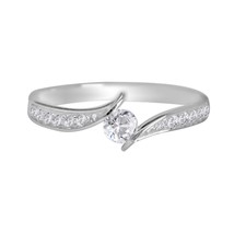 Magnifique 1Ct Moissanite Solitaire Bypass Bague de Fiançailles 14K Plaqué Or - £102.51 GBP