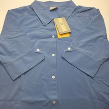 Nike Wolf Sub Zero Womens Blouse Golf Shirt Blue Button Up 251823-435 Size XL - £19.97 GBP