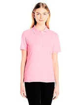 NEW Hanes Women&#39;s X-Temp Performance Polo, Neon Pink Heather, Medium Golf Collar - £7.90 GBP