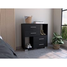 FM FURNITURE Sunflower Dresser with 2 Open Shelves, 4 Drawers, and Metal Handles - £164.90 GBP+