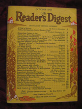 Reader&#39;s Digest October 1943 Hypnotism Stuart Chase Paul De Kruif Edwin Balmer - £6.40 GBP