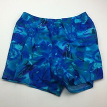 Speedo Women&#39;s Blue Tie Dye Swim Beach Shorts Swimwear Cover Up Pool Size Medium - £15.74 GBP