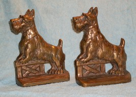 Antique SOLID BRONZE Scotty Dogs BOOKENDS  HD Construction Excellent Con... - $149.99