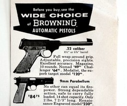 Browning Pistols 22 9mm 380 25 1964 Advertisement Vintage Firearms DWEE15 - £15.71 GBP