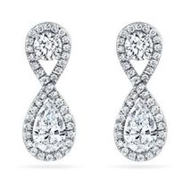 2 Ct Pear Cut CZ Diamond Drop &amp; Dangle Earrings 14K White Gold Finish - £68.73 GBP