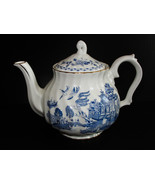 Tea Pot, 2 Tea Cups with Saucers JAPAN Traditional Motif  Ivory/Blue - £19.77 GBP