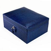 Brizard cigar humidor -Indigo Croco Pattern 30 / 40 ct with lighter USA image 2