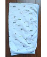 Carters Cotton Blanket Jungle Animals Blue Trim 36&quot; X 31&quot; Crocodile Giraffe - €7,46 EUR
